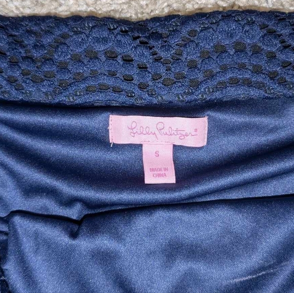 Lilly pulitzer navy blue lace short sleeve dress size small - Picture 4 of 5